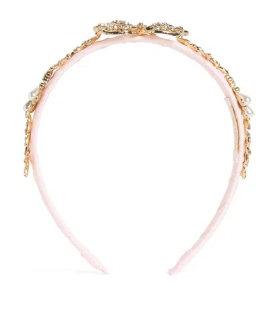 David Charles Kids' Crystal-embellished Butterfly Headband In Gold