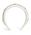 David Charles Crystal Embellished Headband In White