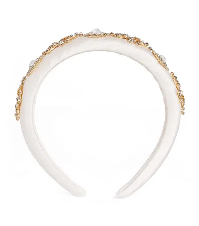 David Charles Kids' Diamanté Headband In White