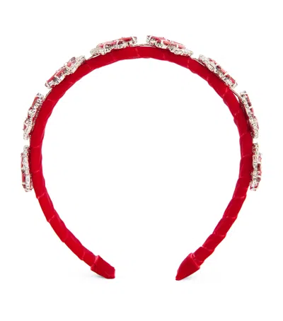 David Charles Kids' Embellished Jewel Headband In Red