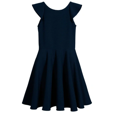 David Charles Kids' Girls Blue Ruffle Dress