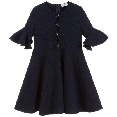 David Charles Babies' Girls Navy Blue Jersey Dress