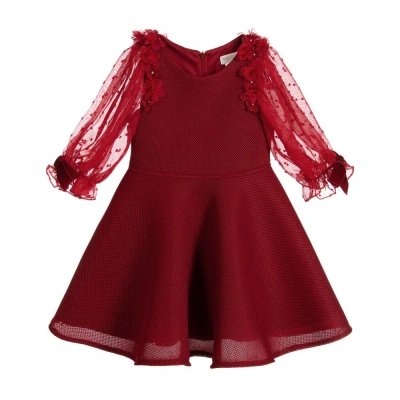 David Charles Kids' Girls Red Neoprene Dress