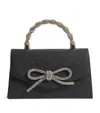 David Charles Glitter Diamanté Bow Handbag In Black