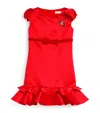 DAVID CHARLES SATIN BROOCH-EMBELLISHED DRESS (8-16 YEARS)