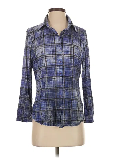 Pre-owned David Cline 3/4 Sleeve Blouse In Blue
