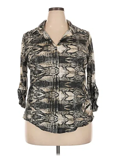 Pre-owned David Cline 3/4 Sleeve Blouse In Gray