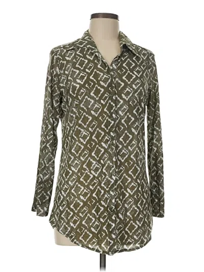 Pre-owned David Cline 3/4 Sleeve Blouse In Green