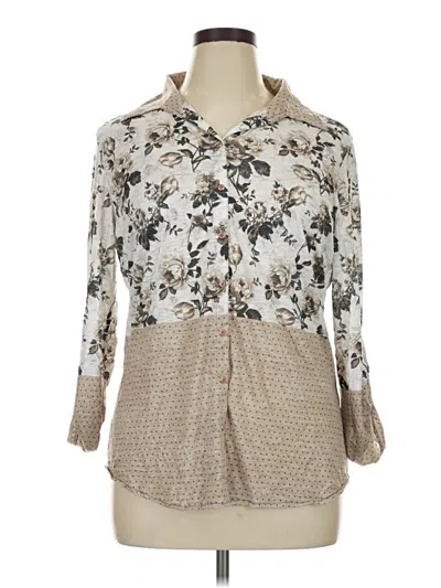 Pre-owned David Cline 3/4 Sleeve Blouse In Ivory