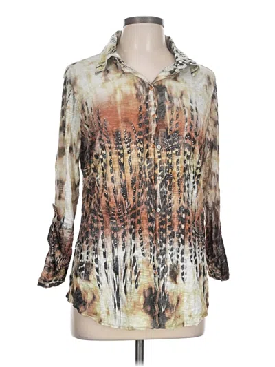 Pre-owned David Cline 3/4 Sleeve Blouse In Ivory
