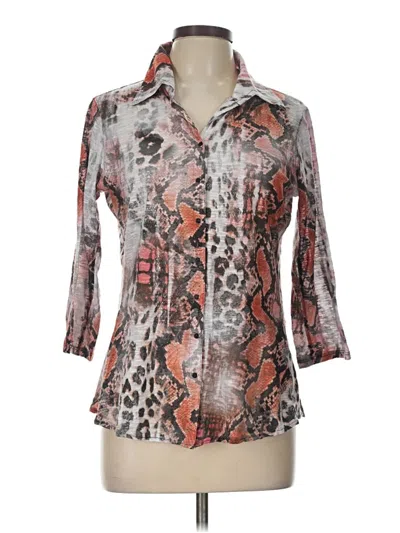 Pre-owned David Cline 3/4 Sleeve Blouse In Orange