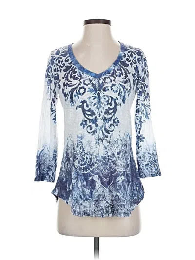 Pre-owned David Cline 3/4 Sleeve T-shirt In Blue