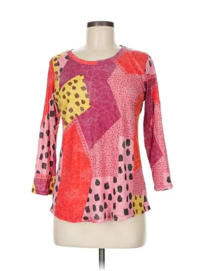 Pre-owned David Cline 3/4 Sleeve T-shirt In Red