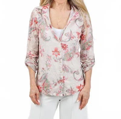 David Cline Freida Roll-up Sleeve Shirt In Bone In White