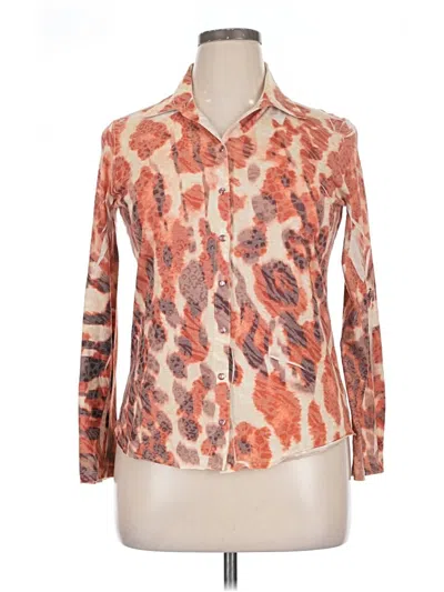 Pre-owned David Cline Long Sleeve Blouse In Orange