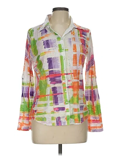 Pre-owned David Cline Long Sleeve Blouse In Orange