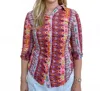 David Cline Maze Roll Sleeve Polo Shirt In Multi