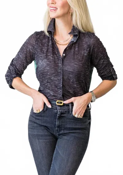 David Cline Roll Up Crushed Shirt In Tiger In Grey