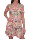 David Cline Ruffle Dress In Azalea In Pink