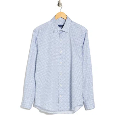 David Donahue Casual Cotton Sport Shirt In Blue