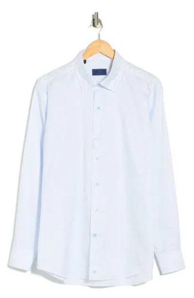 David Donahue Casual Cotton Sport Shirt In Blue