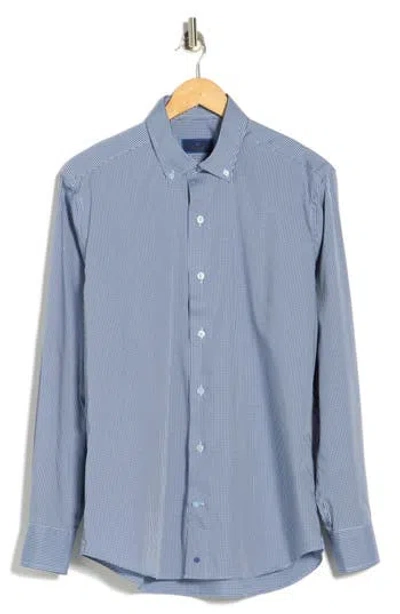 David Donahue Casual Cotton Sport Shirt In Blue