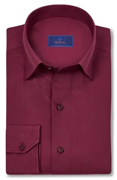 David Donahue Casual Long Sleeve Cotton Button-up Shirt In Red