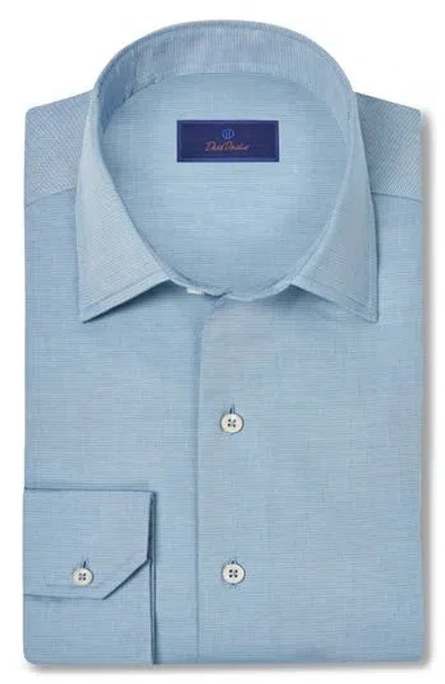 David Donahue Casual Pima Cotton Button-down Shirt In Seafoam