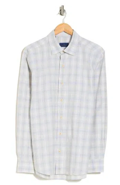 David Donahue Casual Plaid Cotton Poplin Button-down Shirt In Grass/blue