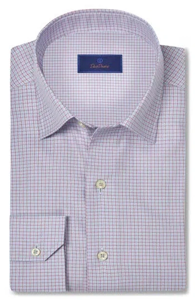 David Donahue Dobby Sport Shirt In Pink/sky