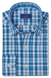 David Donahue Casual Plaid Pima Cotton Button-down Shirt In Royal/sky