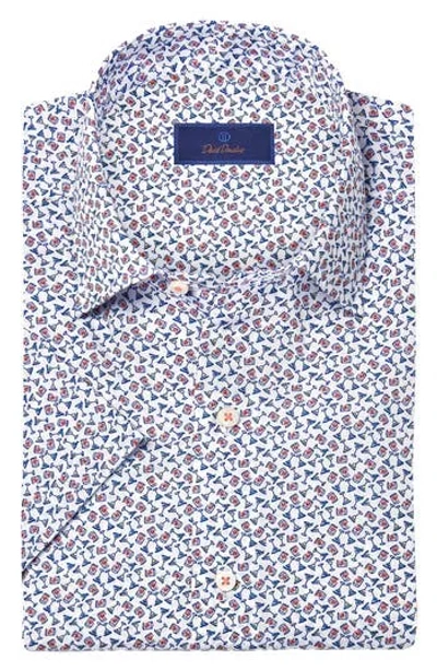 David Donahue Casual Short Sleeve Button-up Shirt In Multi