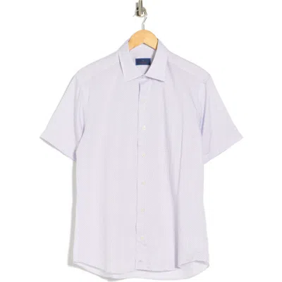 David Donahue Casual Short Sleeve Sport Shirt In Purple