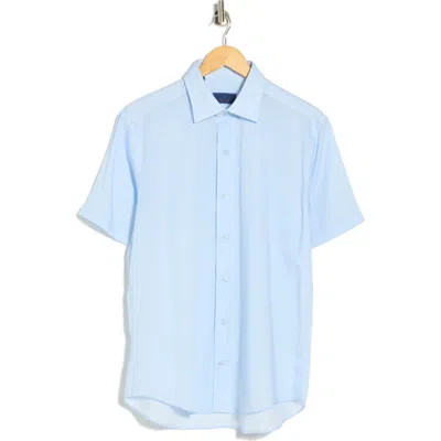 David Donahue Casual Short Sleeve Sport Shirt In Blue