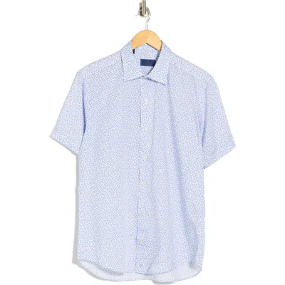 David Donahue Casual Short Sleeve Sport Shirt In Blue
