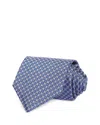 David Donahue Classic Silk Geometric Tie In Blue
