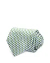 David Donahue Classic Silk Geometric Tie In Grass