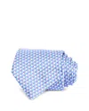 David Donahue Classic Silk Geometric Tie In Lilac