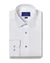David Donahue Super Fine Twill Slim Fit Dress Shirt In White