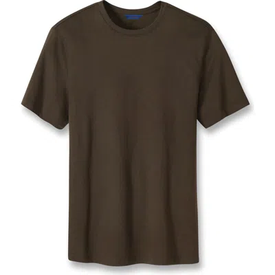 David Donahue Cotton Interlock T-shirt In Chocolate