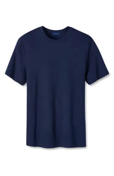 David Donahue Cotton Interlock T-shirt In Blue