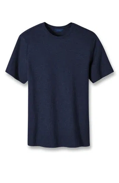 David Donahue Cotton Interlock T-shirt In Navy