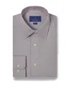 David Donahue Regular Fit Geometric Pattern Twill Dress Shirt In Chocolate/sky