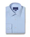 David Donahue Slim Fit Pinstripe Cotton Twill Dress Shirt In White/blue