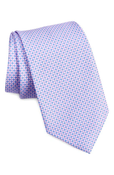 David Donahue Dot Pattern Silk Tie In Purple