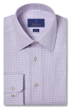 David Donahue End On End Slim Fit Twill Check Dress Shirt In Purple