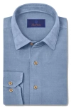 David Donahue Fine Wale Stretch Corduroy Dress Shirt In Denim