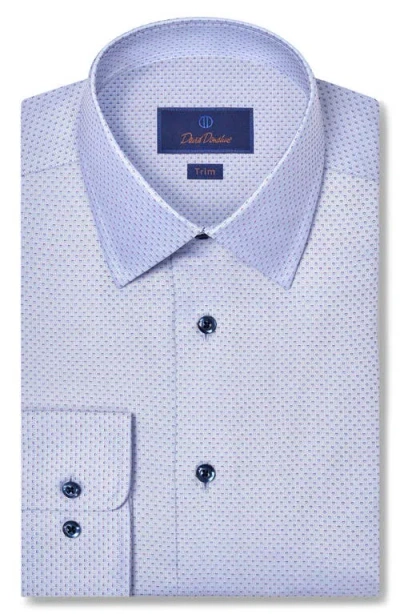 David Donahue Fit Cotton Dobby Dress Shirt In Blue