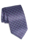 David Donahue Floral Medallion Silk Tie In Multi