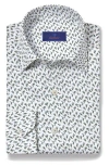 David Donahue Floral Print Cotton Dress Shirt In Multi